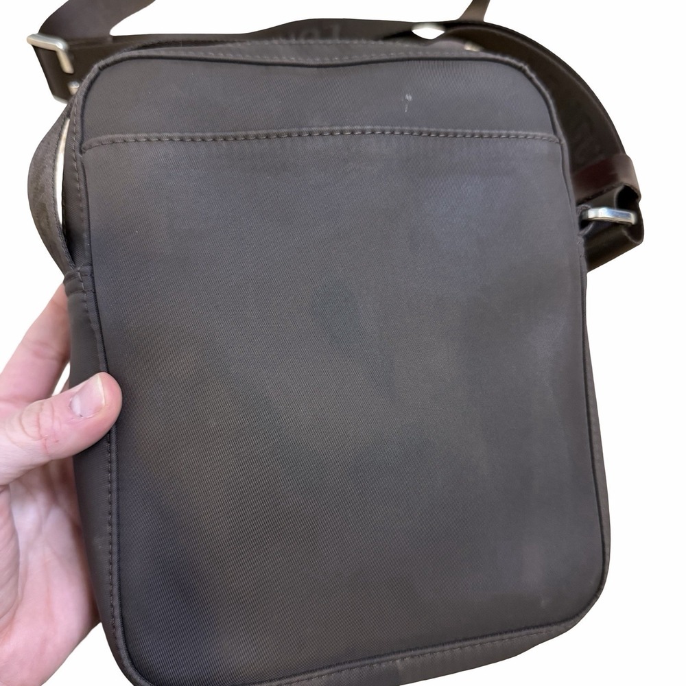 Longchamp Brown Nylon Crossbody Bag. Logo Strap. Leather Flap - Picture 9 of 9